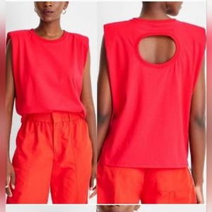 Future Collective RED T Shirt Top  Cut-Out Back Y2K Streetwear